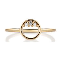 RABAT Pierścionek Złoty - złoto żółte 585, Brylant 0,05ct. Żółte pierścionki damskie W.KRUK. W wyprzedaży za 699.00 zł.