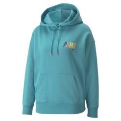 Bluza treningowa damska Puma Swxp Graphic Hoodie TR. Niebieskie bluzy damskie Puma, l, bez wzorów, z kapturem. Za 402.00 zł.