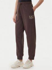 EA7 Emporio Armani Spodnie dresowe 7W000418 AF12473 U6063 Brązowy Regular Fit. Brązowe spodnie dresowe damskie EA7 Emporio Armani, xs, bez wzorów, z bawełny. Za 349.99 zł.