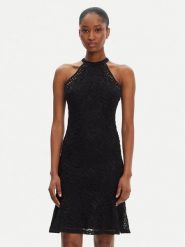 Guess Sukienka koktajlowa W5YK0C KCS90 Czarny Classic Fit. Czarne sukienki damskie Guess, z aplikacjami, z syntetyku, wizytowe, bez ramiączek. Za 659.99 zł.