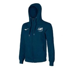 Bluza damska z kapturem Mizuno Fullzip Crew. Niebieskie bluzy damskie Mizuno, xl, bez wzorów, z kapturem. Za 284.00 zł.