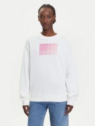 Tommy Jeans Bluza Gradient Flag DW0DW21396 Biały Relaxed Fit. Białe bluzy damskie Tommy Jeans, s, bez wzorów, z bawełny, bez kaptura. Za 369.99 zł.