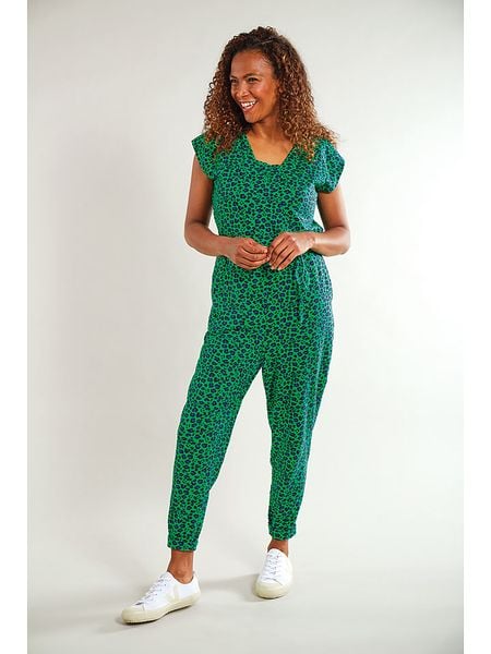 Frugi Kombinezon ciążowy "Eira" w kolorze zielonym rozmiar: 36. Zielone kombinezony damskie Frugi, bez wzorów, z bawełny, bez kołnierzyka, moda ciążowa, bez ramiączek. Za 123.25 zł.