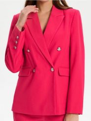 Żakiet regular fit z ozdobnymi guzikami - różowy. Czerwone marynarki i żakiety damskie Sinsay, l, bez wzorów. Za 79.99 zł.