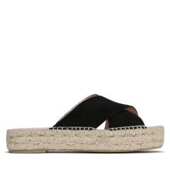 Klapki Manebi. Czarne klapki damskie Manebi, bez wzorów, bez obcasa, bez zapięcia. Za 274.99 zł.