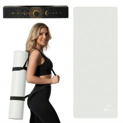 Mata do jogi minimalistyczna Fit.me 4mm kauczuk. Białe paski damskie FIT.ME, bez wzorów, z kauczuku. Za 149.95 zł.