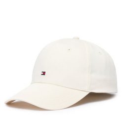 Czapka z daszkiem Tommy Hilfiger. Białe czapki z daszkiem damskie Tommy Hilfiger, bez wzorów. Za 169.99 zł.