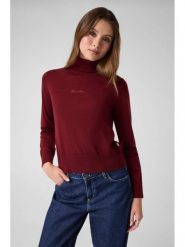 Guess Jeans Golf 184166 Czerwony Classic Fit. Czerwone golfy damskie Guess Jeans, xl, z aplikacjami, z jeansu, bez ramiączek. Za 349.00 zł.