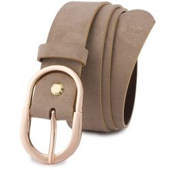 Pasek skórzany BELTIMORE r.100-115 cm E53 beżowy. Brązowe paski damskie bez wzorów. Za 49.99 zł.