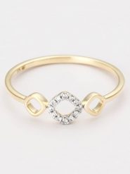 DIAMANTA Złoty pierścionek "Partage Précieux" z diamentami rozmiar: 58. Żółte pierścionki damskie DIAMANTA, z diamentem, złote. Za 1,283.99 zł.