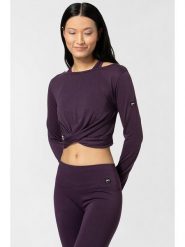 Super.natural Koszulka ''Wrap'' w kolorze fioletowym do jogi rozmiar: XL. Różowe koszulki damskie super.natural, xl, bez wzorów, z materiału, bez kołnierzyka, bez ramiączek. Za 117.99 zł.