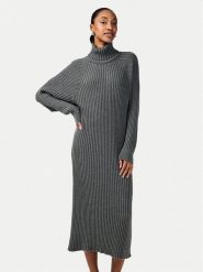 YAS Sukienka dzianinowa Mavi 26028660 Szary Regular Fit. Szare sukienki damskie YAS, bez wzorów, z bawełny, bez ramiączek. Za 149.99 zł.
