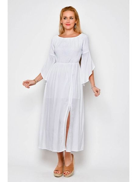 Tarifa Sukienka w kolorze białym rozmiar: L. Białe sukienki damskie Tarifa, bez wzorów, z wiskozy, bez ramiączek. Za 61.17 zł.