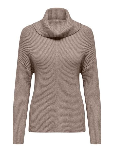 ONLY Golf w kolorze szarobrązowym rozmiar: L. Brązowe golfy damskie Only, l, bez wzorów, ze splotem, bez ramiączek. Za 157.35 zł.