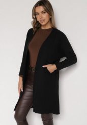 Czarny Klasyczny Niezapinany Kardigan Elitusa. Czarne kardigany damskie Born2be, uniwersalny, bez wzorów, z jeansu. Za 119.99 zł.