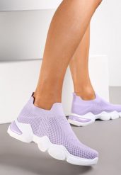 Fioletowe Buty Sportowe na Grubej Podeszwie z Elastyczną Cholewką Awida. Fioletowe obuwie sportowe casual damskie Renee. Za 49.99 zł.