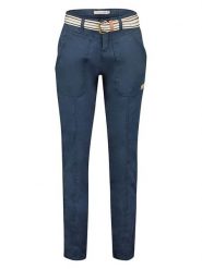 Geographical Norway Spodnie "Prioria" w kolorze granatowym rozmiar: XL. Niebieskie spodnie materiałowe damskie Geographical Norway, bez wzorów, z bawełny. Za 115.45 zł.