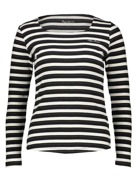 Pepe Jeans Koszulka w kolorze czarno-białym rozmiar: XXS. Białe koszulki damskie Pepe Jeans, xxs, bez wzorów, z jeansu, bez kołnierzyka, bez ramiączek. Za 69.91 zł.