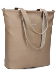 Zwei Torebka "M145" w kolorze jasnobrązowym - 35 x 37 x 15 cm rozmiar: onesize. Brązowe shopper bag Zwei, bez wzorów, z materiału, na ramię, bez dodatków. Za 162.87 zł.