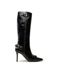 Versace Jeans Couture Kozaki Scarlett 77VA3S58 Czarny. Czarne kozaki damskie Versace Jeans Couture, z jeansu, bez obcasa, na szpilce, bez zapięcia. Za 1,599.00 zł.