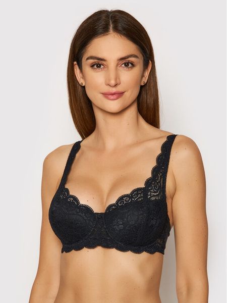 Triumph Biustonosz z fiszbiną Amourette 300 10166798 Czarny. Czarne biustonosze Triumph, bez wzorów, z syntetyku. Za 120.00 zł.