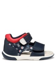 Geox Sandały B Sandal Zapito B556EA 05404 C0735 Granatowy. Niebieskie sandały chłopięce Geox, ze skóry, bez zapięcia. Za 119.99 zł.