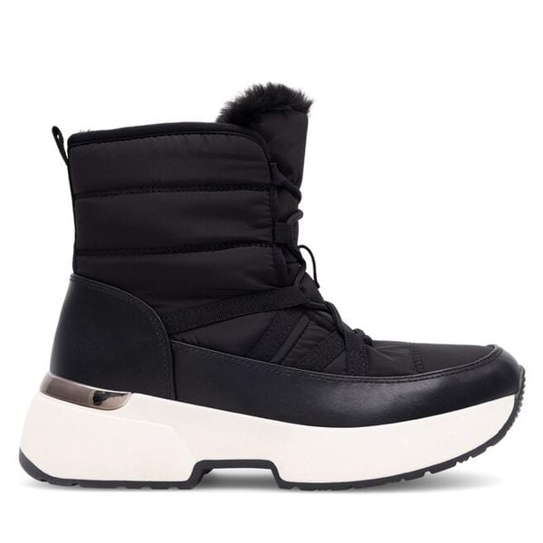 Botki DeeZee. Czarne botki damskie DeeZee, bez obcasa, na koturnie, bez zapięcia. Za 89.99 zł.