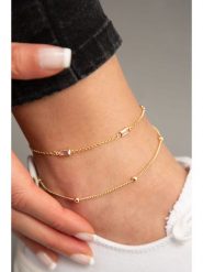 Heliophilia Pozłacana bransoletka z cyrkoniami na kostkę rozmiar: onesize. Czerwone bransoletki damskie Heliophilia, metalowe. Za 26.99 zł.