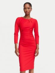 Rinascimento Sukienka koktajlowa CFC0131064003 Czerwony Slim Fit. Czerwone sukienki damskie Rinascimento, bez wzorów, z syntetyku, wizytowe, bez ramiączek. Za 529.99 zł.