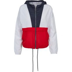 Damska klasyczna miejska trójkolorowa parka oversize. Białe parki damskie Urban Classics, na zimę, bez kaptura. Za 162.00 zł.