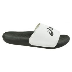 Lekkie Klapki Dla Dorosłych Unisex. Białe klapki damskie Asics, bez wzorów, bez obcasa, bez zapięcia. Za 125.99 zł.