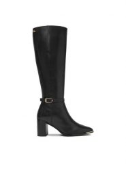 MEXX Kozaki EO-WI44-TUGA-03 Czarny. Czarne kozaki damskie Mexx, ze skóry, bez obcasa, na słupku, bez zapięcia. Za 699.99 zł.
