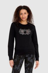 AERONAUTICA MILITARE Czarna bluza damska z dużym haftowanym logo. Czarne bluzy damskie Aeronautica Militare, s, bez wzorów, z wiskozy, bez kaptura. W wyprzedaży za 359.99 zł.