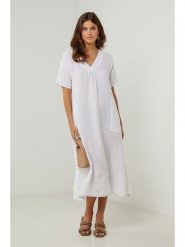 Lin Passion Lniana sukienka w kolorze białym rozmiar: 36/38. Białe sukienki damskie Lin Passion, bez wzorów, ze lnu, klasyczne, bez ramiączek. Za 197.95 zł.