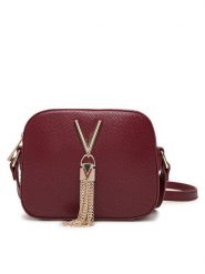 Valentino Torebka Divina VBS1R409G Bordowy. Czerwone listonoszki damskie Valentino, bez wzorów, ze skóry, bez dodatków. Za 199.99 zł.