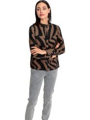 Heine Bluzka w kolorze czarno-jasnobrązowym rozmiar: 38. Brązowe bluzki damskie Heine, bez wzorów, bez kołnierzyka, bez ramiączek. Za 60.99 zł.