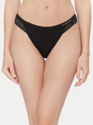 Tommy Hilfiger Stringi UW0UW02473 Czarny. Czarne stringi Tommy Hilfiger, bez wzorów, z syntetyku. Za 59.99 zł.