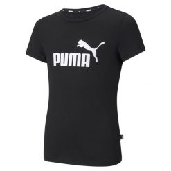 Koszulka Córka Puma Essentials czarny. Czarne bluzki damskie Puma, bez wzorów, sportowe, bez kołnierzyka, bez ramiączek. W wyprzedaży za 64.20 zł.