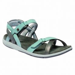 Sandały Damskie Santa Cruz. Niebieskie sandały damskie Regatta, bez wzorów, z gumy, z otwartym noskiem, bez obcasa, na obcasie, bez zapięcia. Za 190.99 zł.