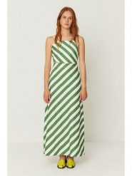 SKFK Sukienka "Aura" w kolorze zielono-białym rozmiar: 44. Białe sukienki damskie SKFK, bez wzorów, z bawełny, bez ramiączek. Za 304.99 zł.