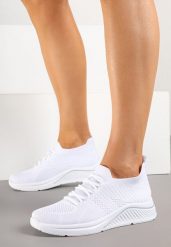 Białe Siateczkowe Buty Sportowe Sneakersy na Zdobionej Podeszwie Talloti. Białe obuwie sportowe casual damskie Renee, z jeansu. Za 59.99 zł.