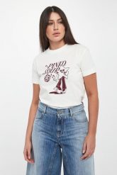 T-shirt damski z grafiką Trapani PINKO. T-shirty damskie Pinko, xs, bez wzorów, bez kołnierzyka. Za 409.00 zł.