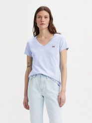 Levi's Koszulka w kolorze błękitnym rozmiar: S. Niebieskie bluzki damskie Levi's, s, bez wzorów, z bawełny, bez kołnierzyka, bez ramiączek. Za 70.08 zł.
