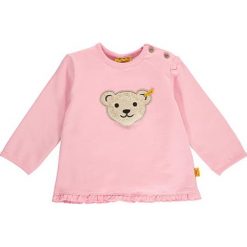 Bluza w kolorze jasnoróżowym. Czerwone bluzy dziewczęce Steiff, z aplikacjami. W wyprzedaży za 47.95 zł.