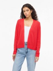 Vila Kardigan "Vilollo" w kolorze czerwonym rozmiar: L. Czerwone kardigany damskie Vila, l, bez wzorów, z bawełny. Za 88.02 zł.