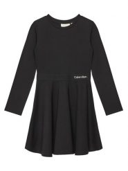 Calvin Klein Jeans Sukienka codzienna Logo Tape IG0IG02666 D Czarny Regular Fit. Czarne sukienki dziewczęce Calvin Klein Jeans, bez wzorów, z jeansu, bez ramiączek, proste. Za 219.99 zł.