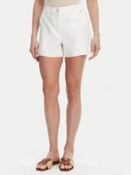 Guess Szorty materiałowe W5GD1W WH5L2 Biały Regular Fit. Białe szorty damskie Guess, z aplikacjami, ze lnu. Za 269.99 zł.