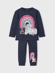 NAME IT Piżama MY LITTLE PONY 13210717 Granatowy Regular Fit. Niebieskie piżamy dziewczęce Name it, bez wzorów, z bawełny, bez ramiączek. Za 119.99 zł.