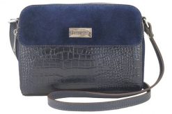 Stylowa torebka crossbody trzykomorowa - Granatowa. Niebieskie torebki klasyczne damskie Barberinis, ze skóry, duże, zamszowe, bez dodatków. Za 266.99 zł.