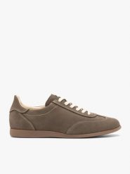Szare sportowe półbuty ze skóry nubukowej. Szare obuwie sportowe casual damskie Ryłko, z jeansu, trekkingowe. Za 429.99 zł.